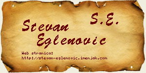 Stevan Eglenović vizit kartica